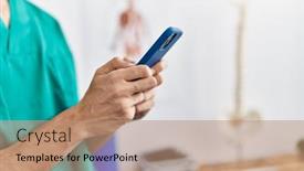  Presentation with physiotherapist - Slides consisting of young-hispanic-man-wearing-physiotherapist background and a coral colored foreground