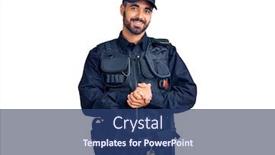  Presentation with police police - Presentation theme consisting of young-hispanic-man-wearing-police background and a ocean colored foreground