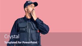  Presentation with police - Beautiful slide set featuring young-hispanic-man-wearing-police backdrop and a navy blue colored foreground