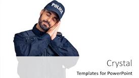 Presentation with police - Presentation theme enhanced with young-hispanic-man-wearing-police background and a white colored foreground
