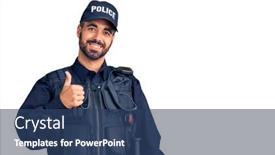  Presentation with police - Amazing slides having young-hispanic-man-wearing-police backdrop and a ocean colored foreground