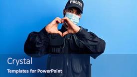  Presentation with medical heart - Beautiful PPT theme featuring young-hispanic-man-wearing-police backdrop and a ocean colored foreground