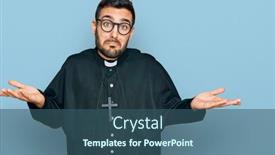  Presentation with hispanic - Slide set enhanced with young-hispanic-man-wearing-priest background and a ocean colored foreground