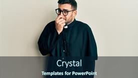  Presentation with bad breath - PPT layouts having young-hispanic-man-wearing-priest background and a navy blue colored foreground