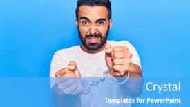 Presentation with hand handcuffs - Cool new slides with young-hispanic-man-wearing-prisoner backdrop and a light blue colored foreground