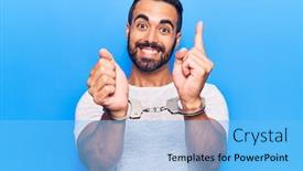  Presentation with hispanic - Amazing PPT theme having young-hispanic-man-wearing-prisoner backdrop and a light blue colored foreground