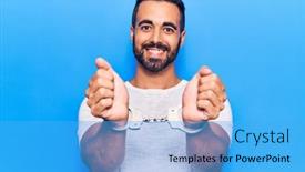  Presentation with hispanic - Slide set enhanced with young-hispanic-man-wearing-prisoner background and a light blue colored foreground