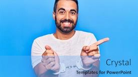  Presentation with hand handcuffs - Beautiful slide deck featuring young-hispanic-man-wearing-prisoner backdrop and a light blue colored foreground