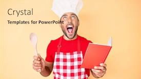  Presentation with recipe book - Presentation design having young-hispanic-man-wearing-professional background and a lemonade colored foreground