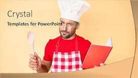  Presentation with recipe book - PPT layouts consisting of young-hispanic-man-wearing-professional background and a lemonade colored foreground