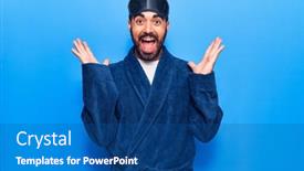  Presentation with sleep - Beautiful PPT layouts featuring young-hispanic-man-wearing-sleep backdrop and a ocean colored foreground