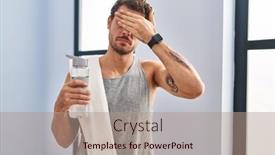  Presentation with sportswear - PPT layouts enhanced with young-hispanic-man-wearing-sportswear background and a coral colored foreground