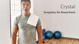  Presentation with sportswear - Slide set enhanced with young-hispanic-man-wearing-sportswear background and a lemonade colored foreground