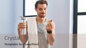  Presentation with salary - Presentation theme consisting of young-hispanic-man-wearing-sportswear background and a coral colored foreground