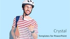  Presentation with binder - Beautiful slide deck featuring young-hispanic-man-wearing-student backdrop and a white colored foreground