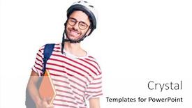  Presentation with binder - Slides having young-hispanic-man-wearing-student background and a white colored foreground