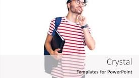  Presentation with binder - Slide set consisting of young-hispanic-man-wearing-student background and a white colored foreground