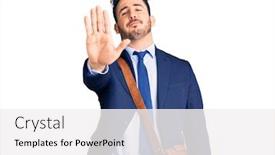  Presentation with leather bag - Beautiful PPT layouts featuring young-hispanic-man-wearing-suit backdrop and a white colored foreground