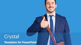  Presentation with leather bag - Theme having young-hispanic-man-wearing-suit background and a teal colored foreground