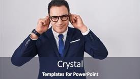  Presentation with noise - PPT theme with young-hispanic-man-wearing-suit background and a navy blue colored foreground