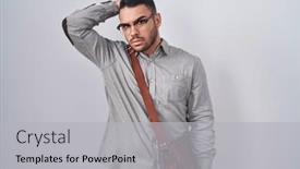  Presentation with suitcase - Presentation theme having young-hispanic-man-wearing-suitcase background and a  colored foreground