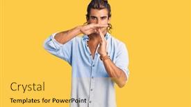  Presentation with summer time - Audience pleasing slide set consisting of young-hispanic-man-wearing-summer backdrop and a yellow colored foreground