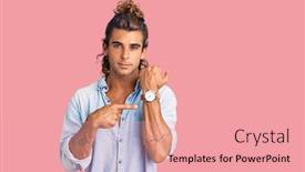  Presentation with summer time - PPT theme with young-hispanic-man-wearing-summer background and a coral colored foreground