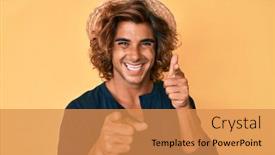  Presentation with summer - Colorful presentation theme enhanced with young-hispanic-man-wearing-summer backdrop and a gold colored foreground