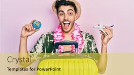  Presentation with summer - PPT layouts enhanced with young-hispanic-man-wearing-summer background and a yellow colored foreground