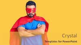 Presentation with super man - Beautiful theme featuring young-hispanic-man-wearing-super backdrop and a yellow colored foreground