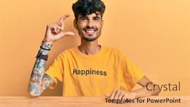  Presentation with tshirt - Amazing presentation theme having young-hispanic-man-wearing-tshirt backdrop and a yellow colored foreground