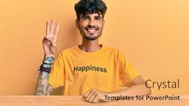  Presentation with tshirt - Cool new PPT layouts with young-hispanic-man-wearing-tshirt backdrop and a yellow colored foreground