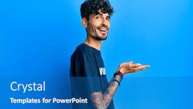  Presentation with volunteer - Amazing slide set having young-hispanic-man-wearing-volunteer backdrop and a teal colored foreground