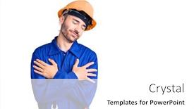  Presentation with self love - PPT theme featuring young-hispanic-man-wearing-worker background and a white colored foreground