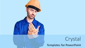  Presentation with worker - Audience pleasing PPT layouts consisting of young-hispanic-man-wearing-worker backdrop and a arctic colored foreground