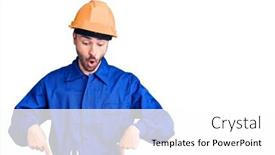  Presentation with worker - Slides consisting of young-hispanic-man-wearing-worker background and a white colored foreground