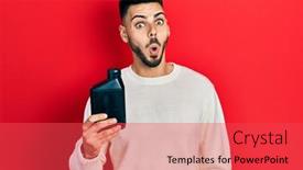  Presentation with motor oil - Presentation consisting of young-hispanic-man-with-beard background and a red colored foreground