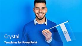  Presentation with beard - Slide set enhanced with young-hispanic-man-with-beard background and a cobalt blue colored foreground