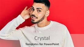  Presentation with beard - PPT theme with young-hispanic-man-with-beard background and a light gray colored foreground