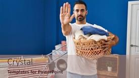  Presentation with beard - Theme enhanced with young-hispanic-man-with-beard background and a coral colored foreground