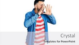  Presentation with beard - Slide set with young-hispanic-man-with-beard background and a light gray colored foreground