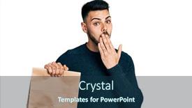  Presentation with paper bag - Slide set featuring young-hispanic-man-with-beard background and a  colored foreground