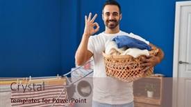  Presentation with beard - Theme consisting of young-hispanic-man-with-beard background and a coral colored foreground