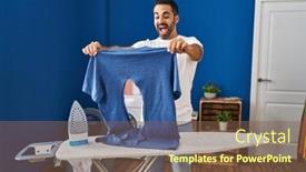  Presentation with laundry room - Presentation with young-hispanic-man-with-beard background and a tawny brown colored foreground