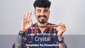  Presentation with beard - PPT theme with young-hispanic-man-with-beard background and a  colored foreground