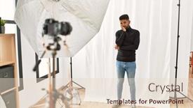  Presentation with beard - Presentation featuring young-hispanic-man-with-beard background and a  colored foreground
