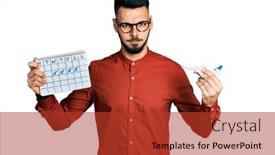  Presentation with beard - Presentation design consisting of young-hispanic-man-with-beard background and a red colored foreground