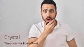  Presentation with beard - Slide set enhanced with young-hispanic-man-with-beard background and a coral colored foreground