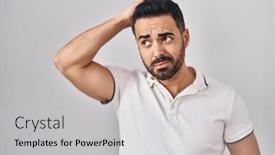  Presentation with beard - Theme featuring young-hispanic-man-with-beard background and a light gray colored foreground