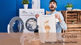  Presentation with beard - Slide deck featuring young-hispanic-man-with-beard background and a coral colored foreground